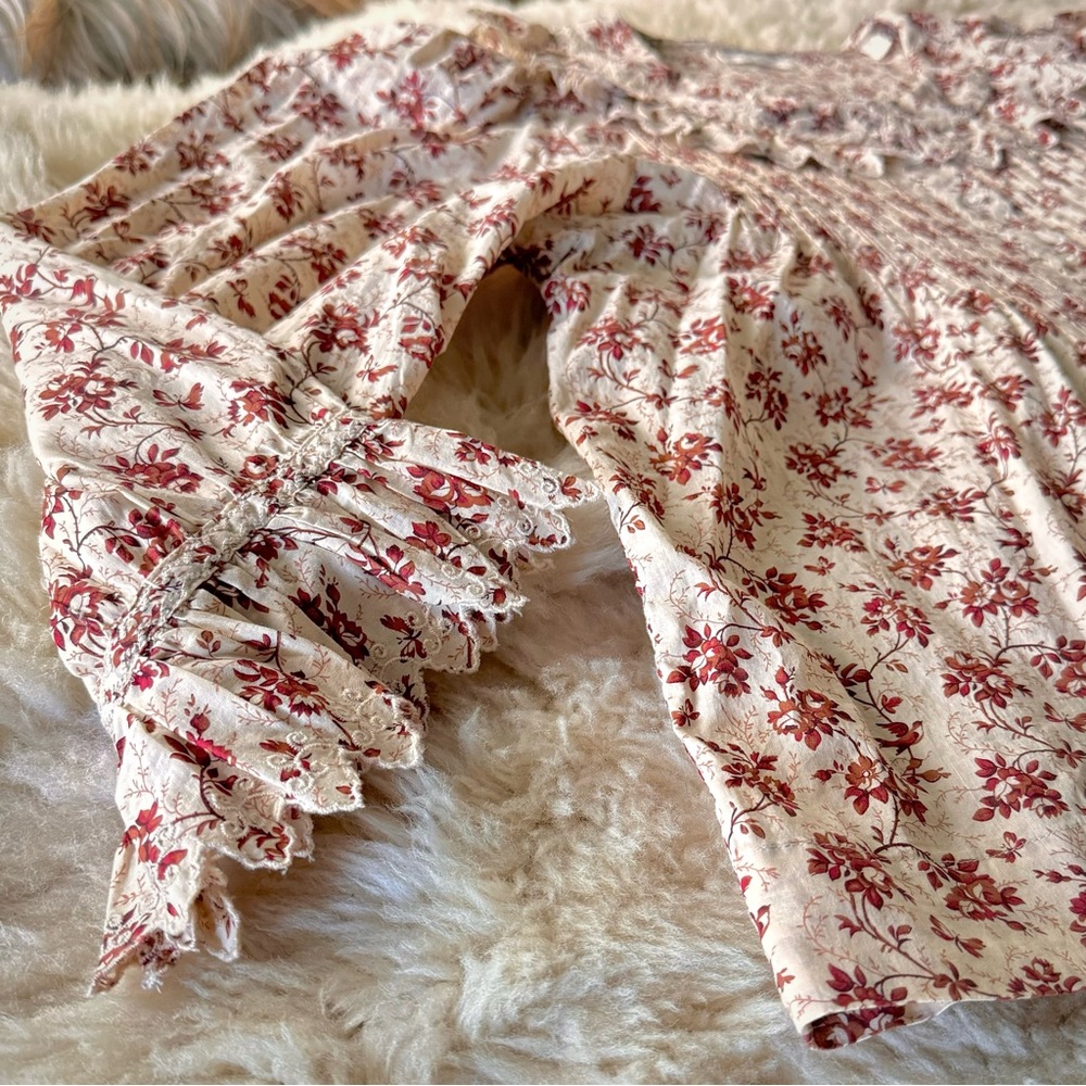 ✨💋SOLD💋🎶🦚🌹DÔEN ‘Hickory’ Organic Peter Pan Collar Songbird Toile XXL✨
